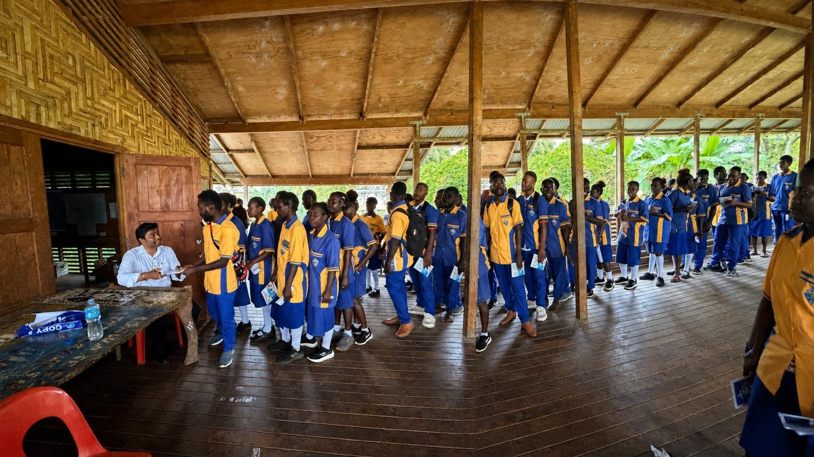 Students during the Unity Champions Bougainville visit